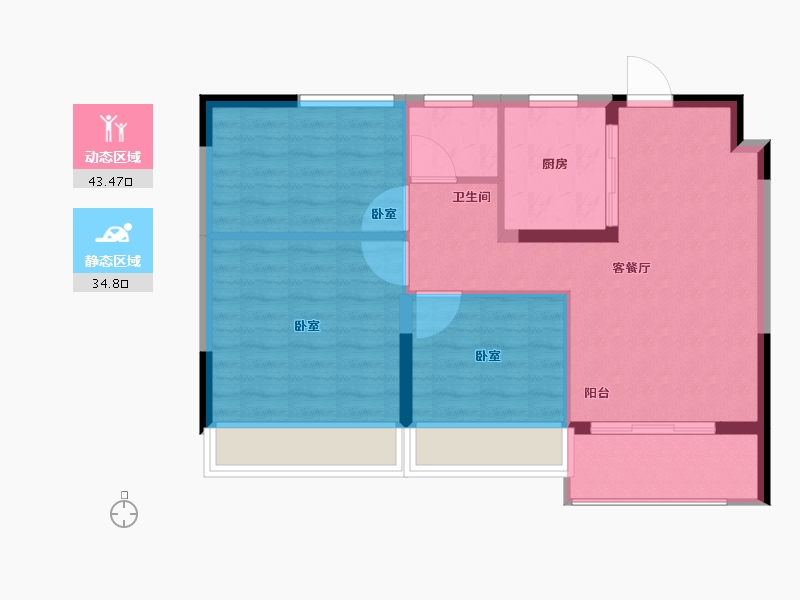 浙江省-杭州市-曲江新鸥鹏杭州第三城-71.00-户型库-动静分区