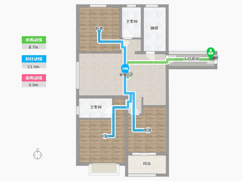 浙江省-杭州市-奥克斯时代未来之城-104.87-户型库-动静线