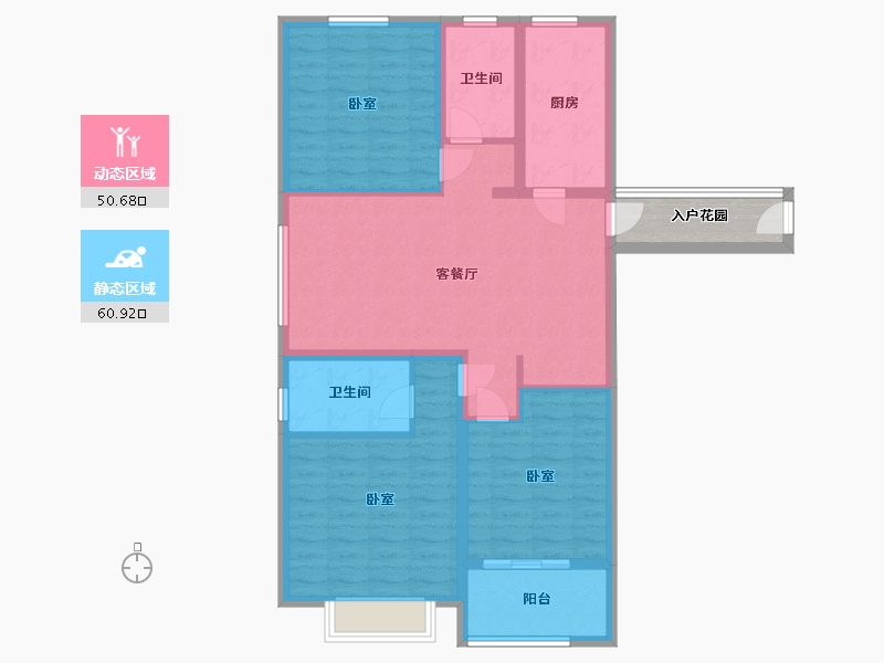 浙江省-杭州市-奥克斯时代未来之城-104.87-户型库-动静分区