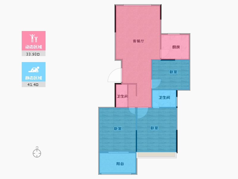 浙江省-金华市-中翼金报翡翠园-71.00-户型库-动静分区