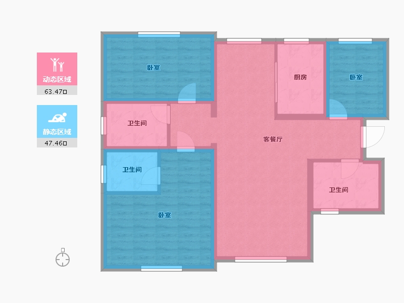 新疆维吾尔自治区-乌鲁木齐市-舒家苑-99.11-户型库-动静分区