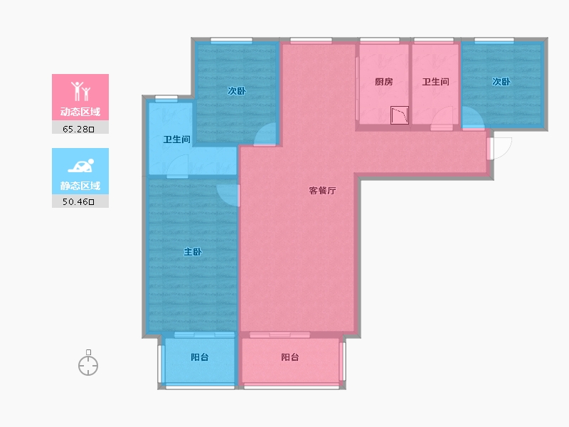 甘肃省-兰州市-万域国际-104.64-户型库-动静分区