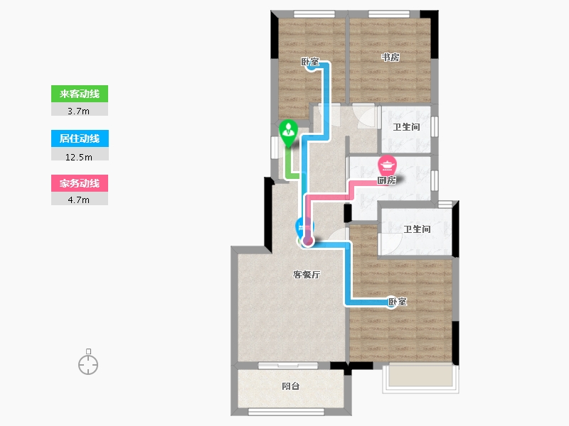 浙江省-湖州市-奥园悦见山-76.00-户型库-动静线