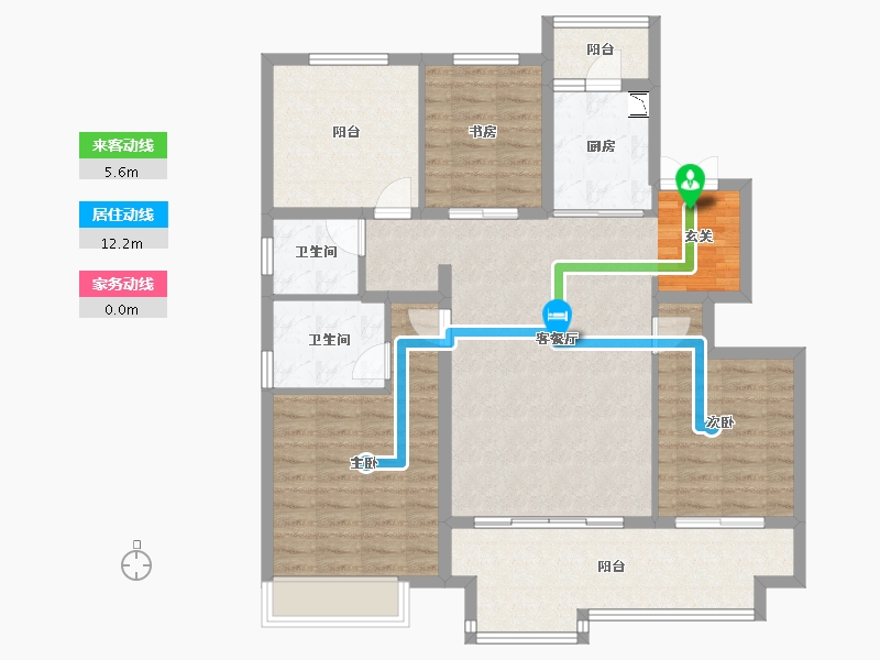 安徽省-滁州市-荣盛明湖书苑-109.39-户型库-动静线