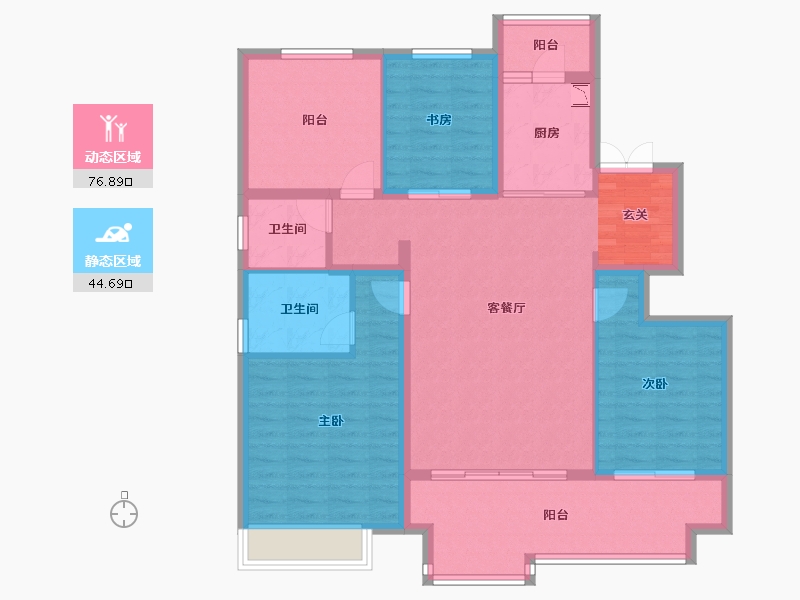 安徽省-滁州市-荣盛明湖书苑-109.39-户型库-动静分区