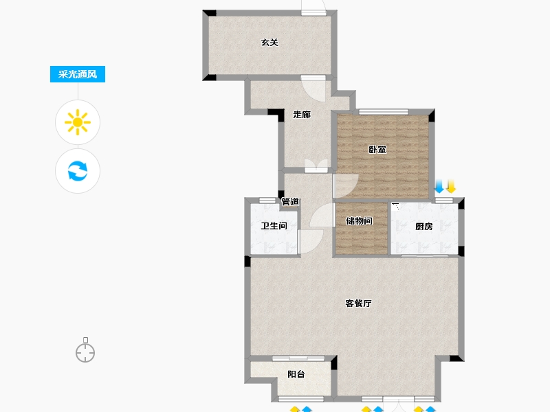 浙江省-湖州市-当代MOMΛ上品湾-115.00-户型库-采光通风