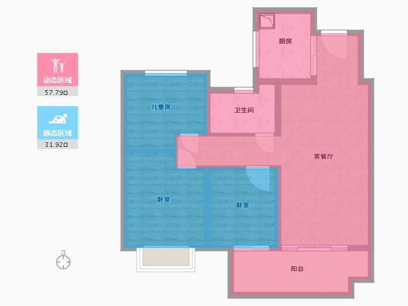 安徽省-合肥市-保利和光尘樾-80.00-户型库-动静分区