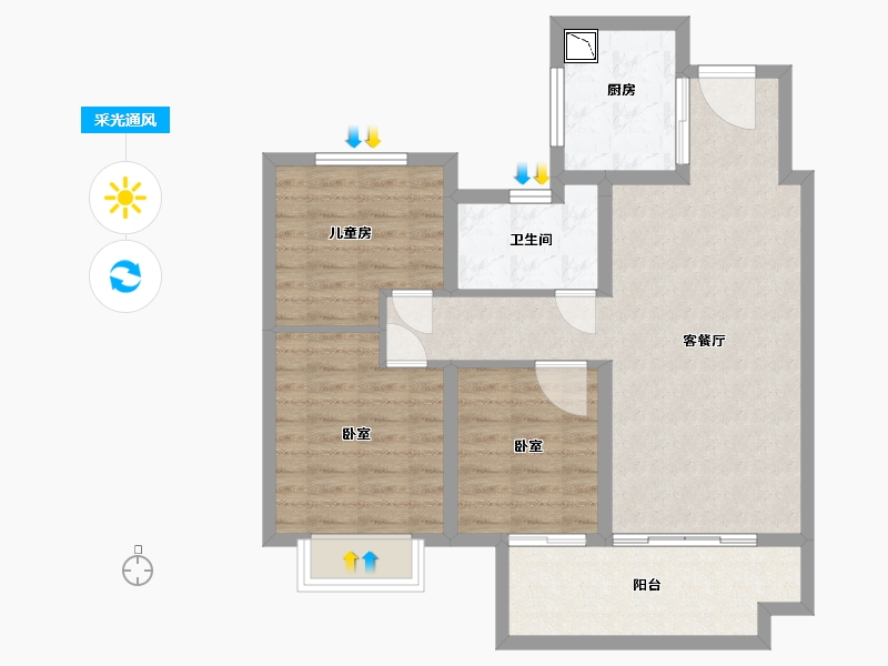 安徽省-合肥市-保利和光尘樾-80.00-户型库-采光通风