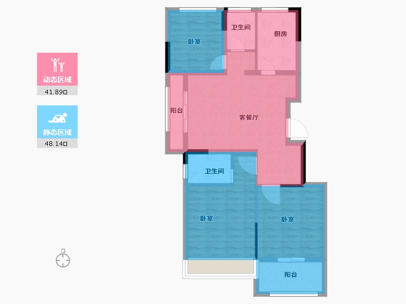 浙江省-金华市-中翼金报翡翠园-80.00-户型库-动静分区