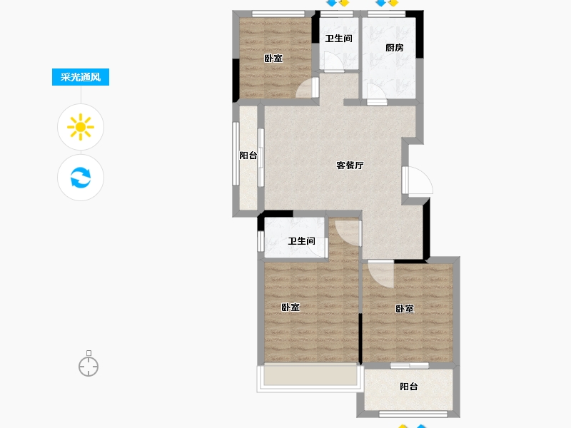 浙江省-金华市-中翼金报翡翠园-80.00-户型库-采光通风