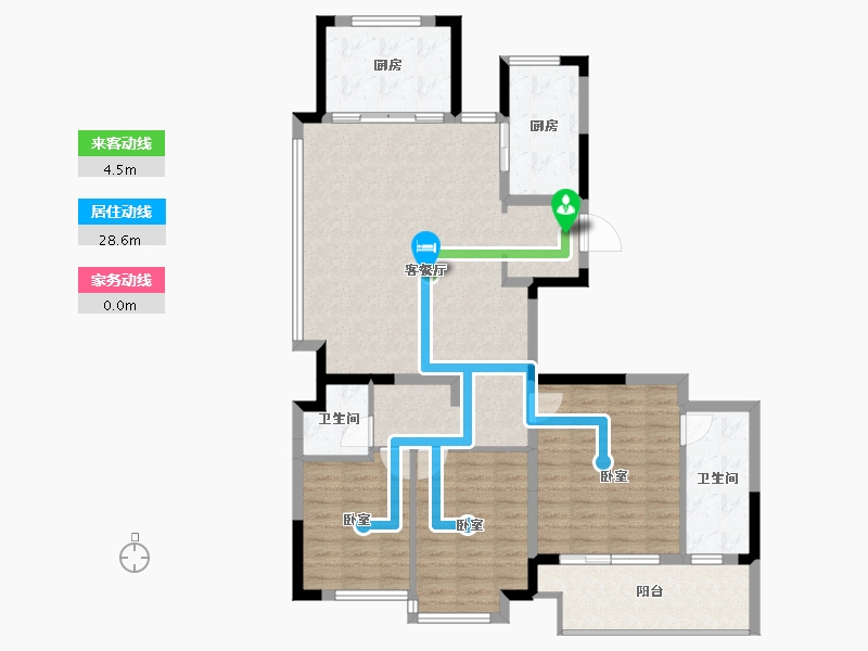 浙江省-嘉兴市-万科翡翠四季-114.41-户型库-动静线