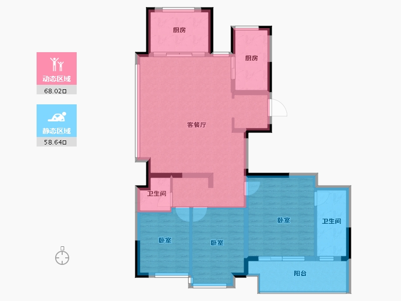 浙江省-嘉兴市-万科翡翠四季-114.41-户型库-动静分区