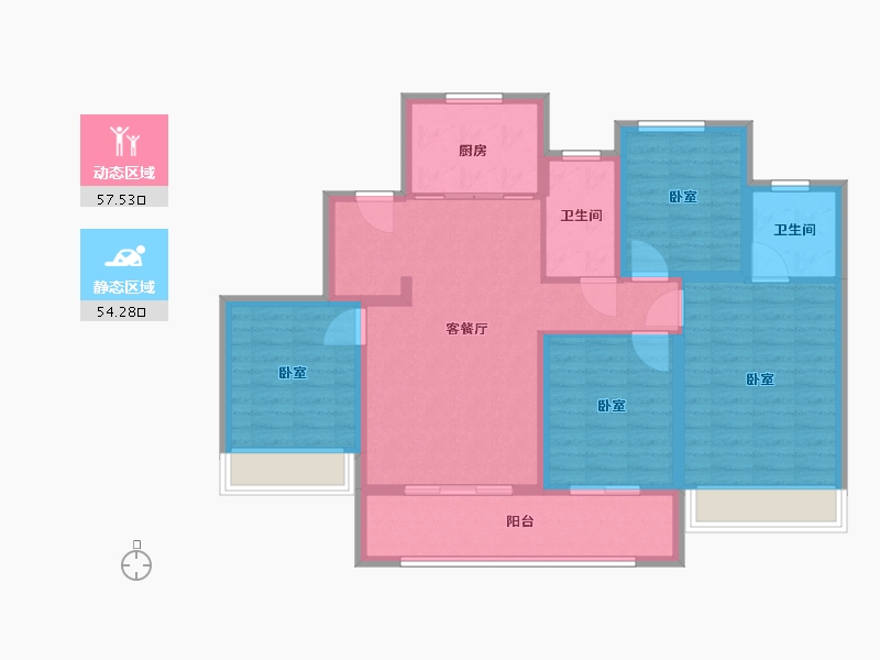 浙江省-温州市-国鸿·中央城-100.00-户型库-动静分区