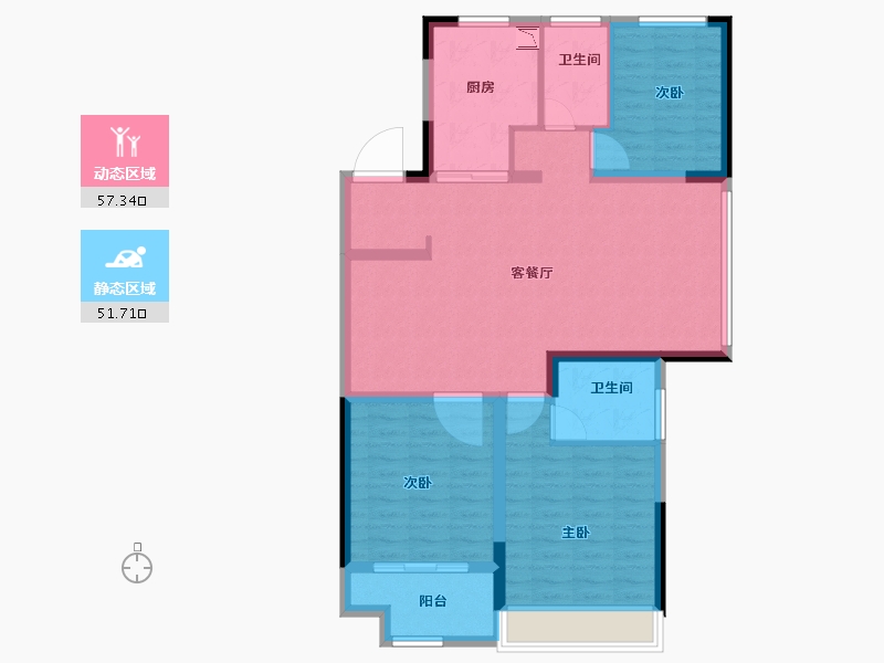 江苏省-徐州市-时代艺境-98.00-户型库-动静分区