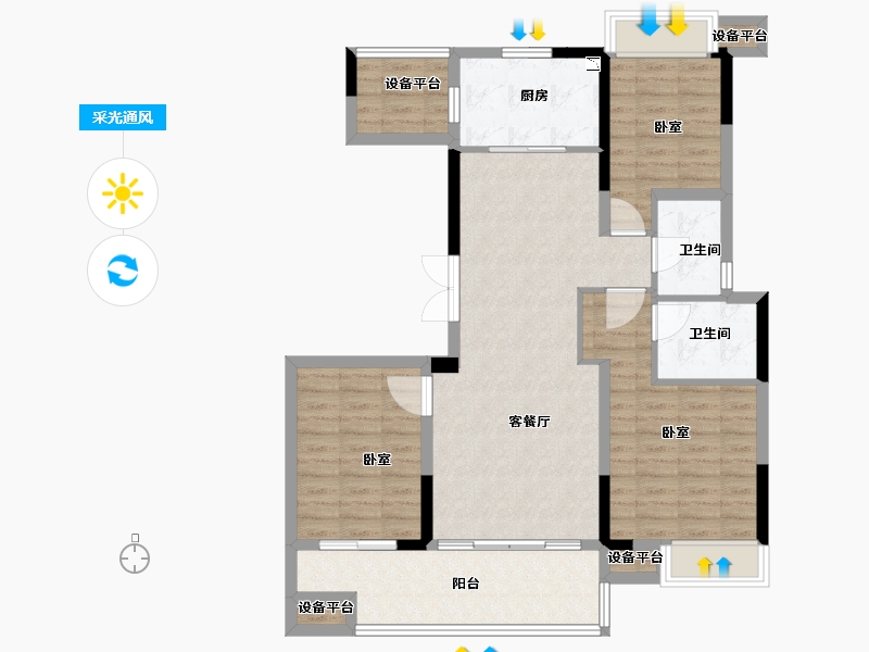 浙江省-金华市-南江悦-98.00-户型库-采光通风