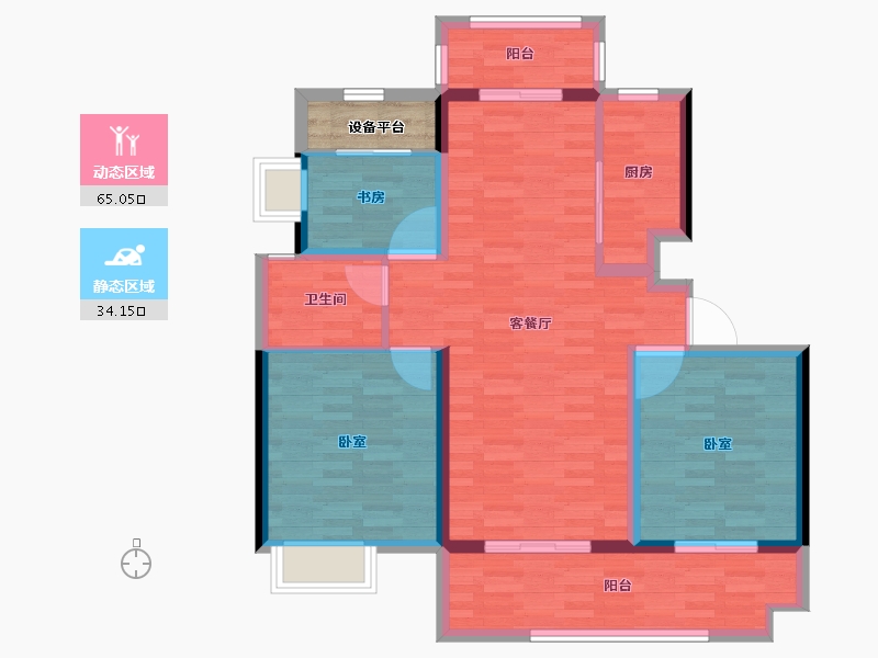 安徽省-亳州市-依立腾亳望府-92.00-户型库-动静分区