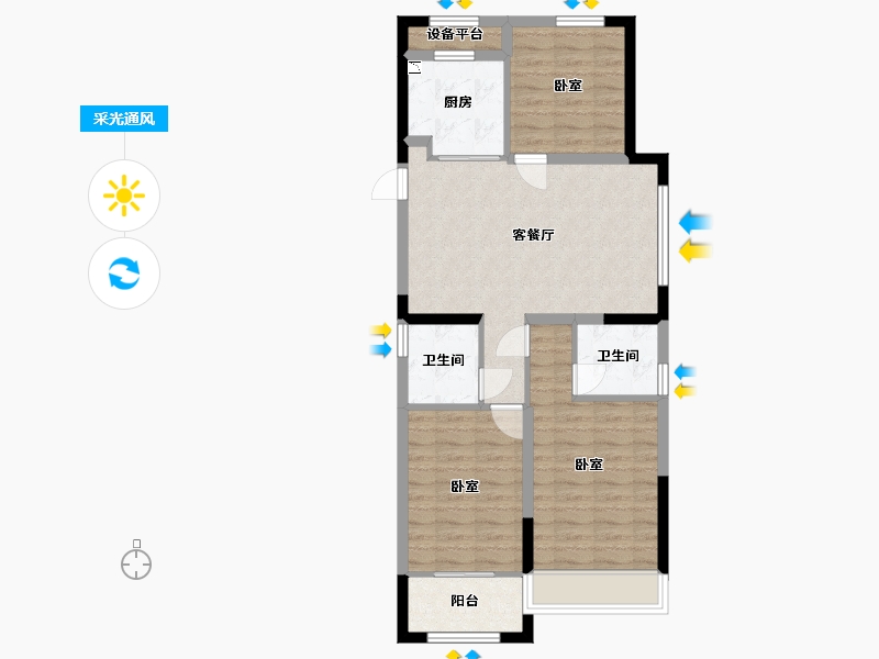 浙江省-湖州市-丽园-78.00-户型库-采光通风