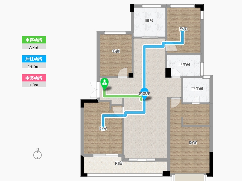 浙江省-宁波市-荣安香园2期-106.00-户型库-动静线