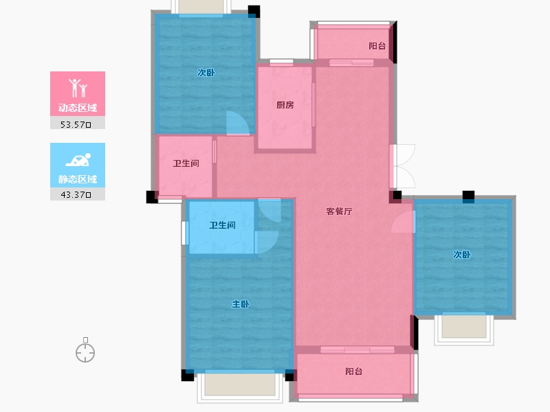 江西省-九江市-宝梁東苑-88.00-户型库-动静分区