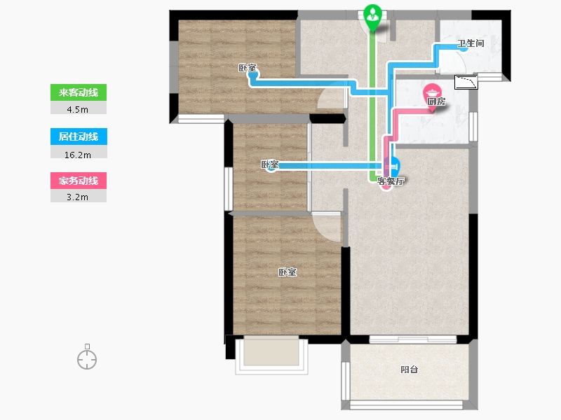 福建省-泉州市-新美居海湾广场-64.00-户型库-动静线