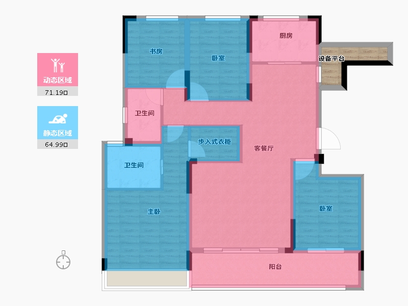 浙江省-绍兴市-融创绍兴壹号院-125.88-户型库-动静分区