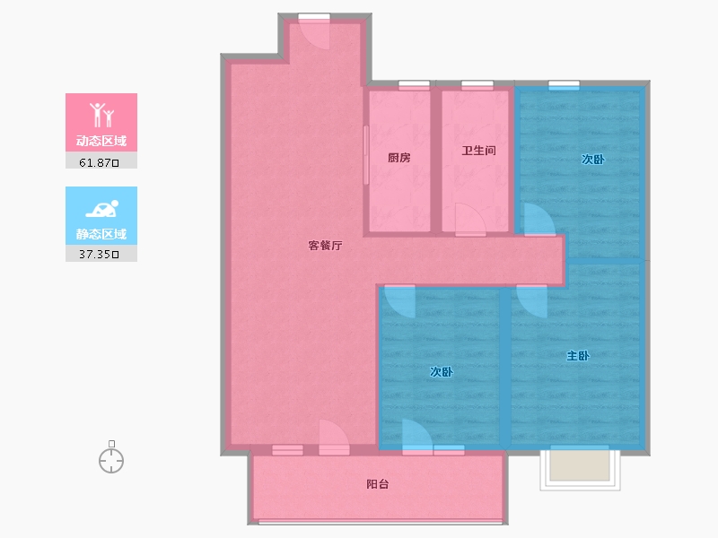 山东省-青岛市-城发长江瑞城-89.50-户型库-动静分区