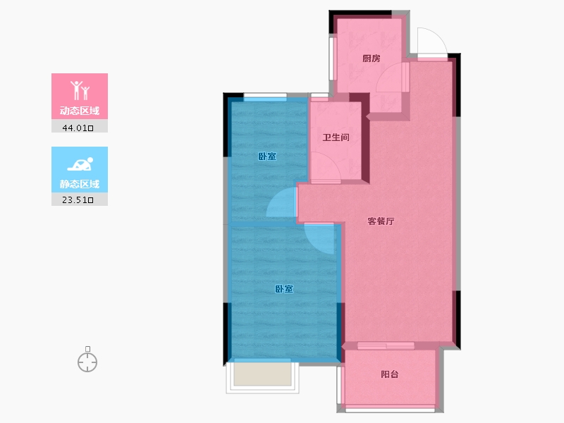 浙江省-嘉兴市-海伦堡氿月湾-60.00-户型库-动静分区