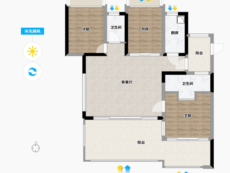 福建省-厦门市-建发山外山-104.87-户型库-采光通风