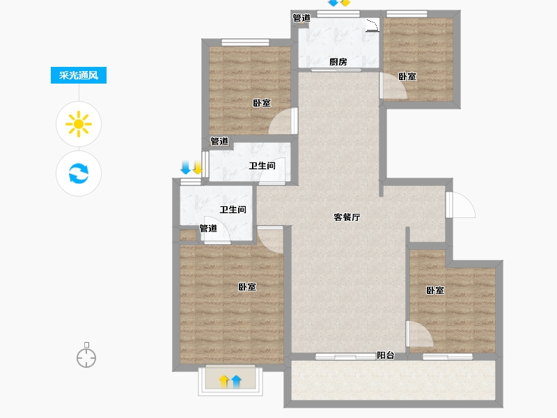 浙江省-宁波市-金地华著-103.01-户型库-采光通风