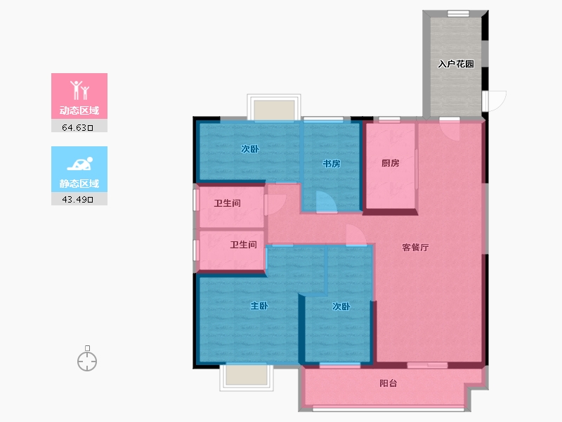 江西省-九江市-联发碧桂园·天璞-104.00-户型库-动静分区