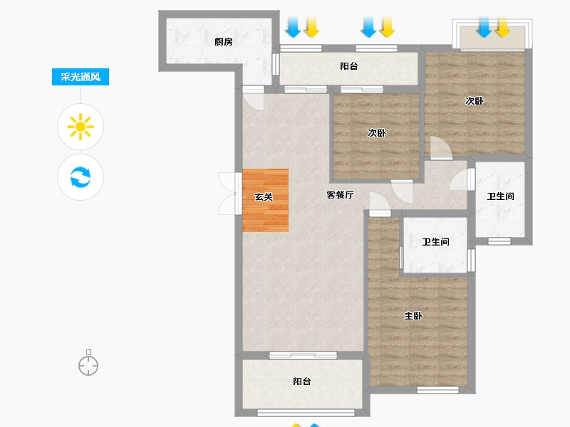 江西省-九江市-学府壹号-97.80-户型库-采光通风