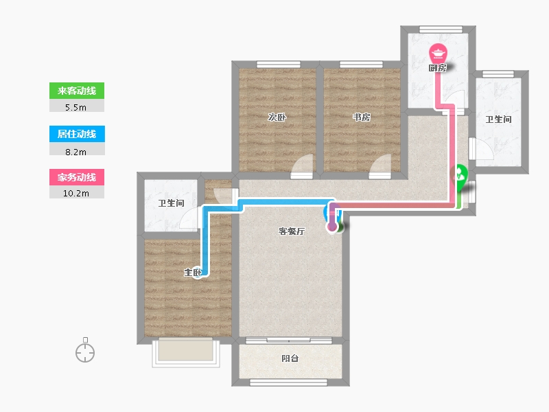 甘肃省-兰州市-亚太清湖湾-84.14-户型库-动静线