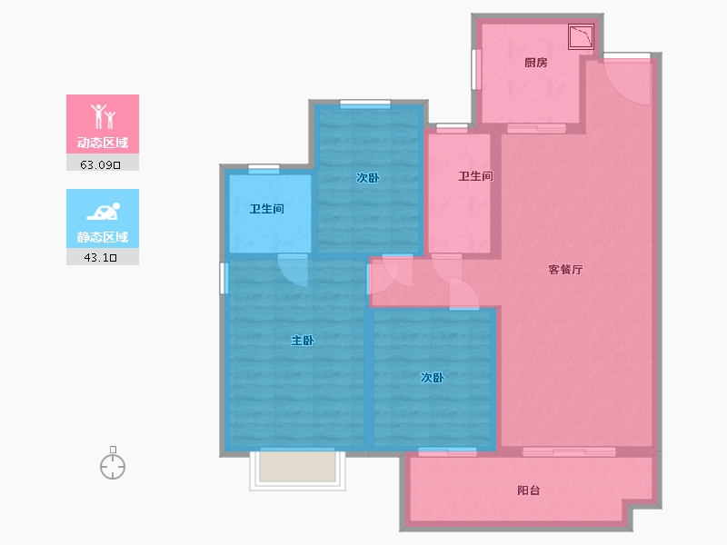 安徽省-合肥市-保利和光尘樾-95.28-户型库-动静分区