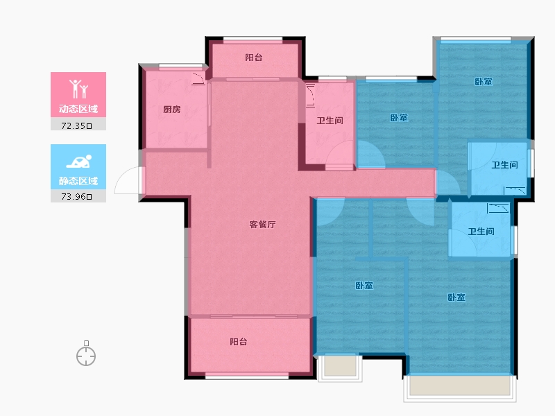 浙江省-丽水市-雅居乐凯旋城-132.01-户型库-动静分区