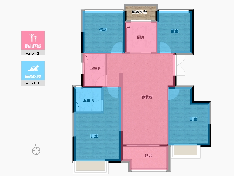 浙江省-丽水市-祥生和泰观澜府-84.00-户型库-动静分区