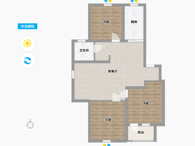 山东省-青岛市-翰林华府-78.00-户型库-采光通风