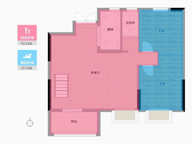 江西省-九江市-九瑞新城-69.30-户型库-动静分区