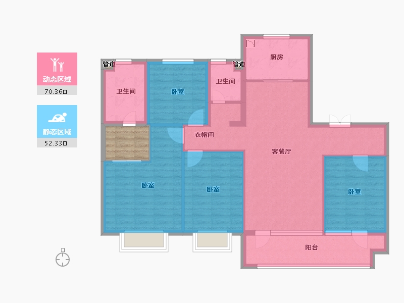 山东省-青岛市-旭辉银盛泰博观一品-114.42-户型库-动静分区