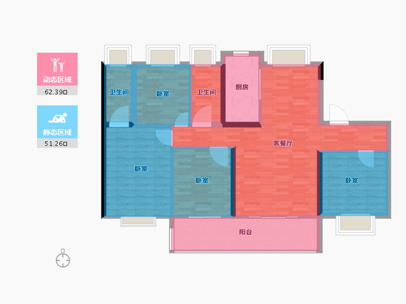 安徽省-亳州市-涡阳碧桂园·宸园-103.03-户型库-动静分区