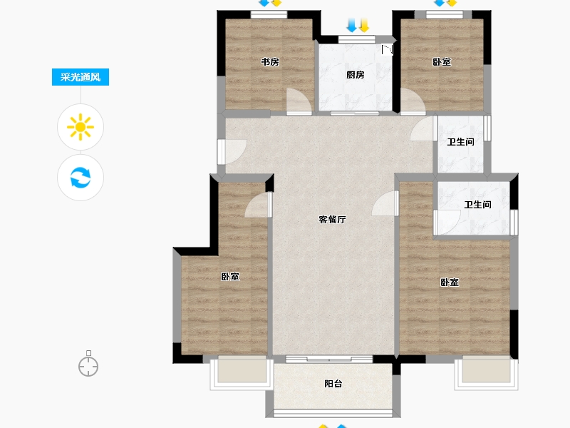 浙江省-湖州市-奥园悦见山-92.00-户型库-采光通风