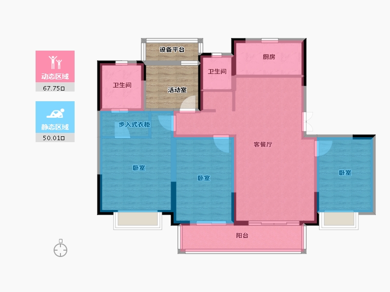 浙江省-嘉兴市-奥山·禾堂樾里-115.00-户型库-动静分区