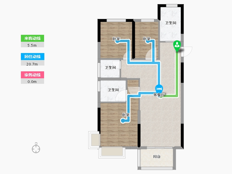 浙江省-嘉兴市-海伦堡氿月湾-87.01-户型库-动静线