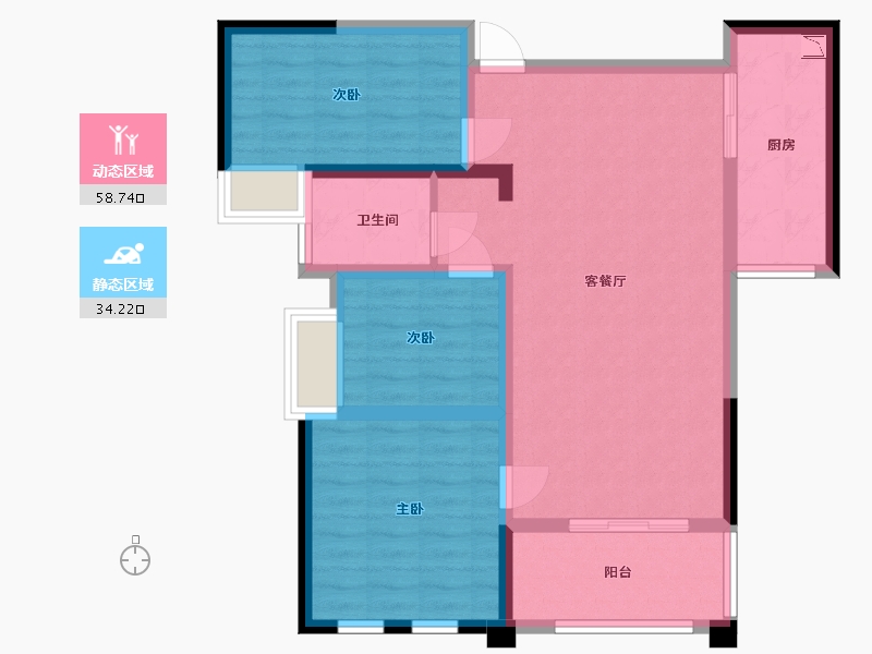 江西省-九江市-海正绿城-82.69-户型库-动静分区