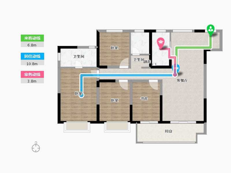 江苏省-无锡市-红豆天一华府-116.99-户型库-动静线