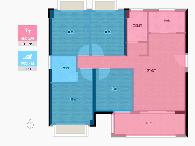 福建省-泉州市-武夷时代天越-97.00-户型库-动静分区