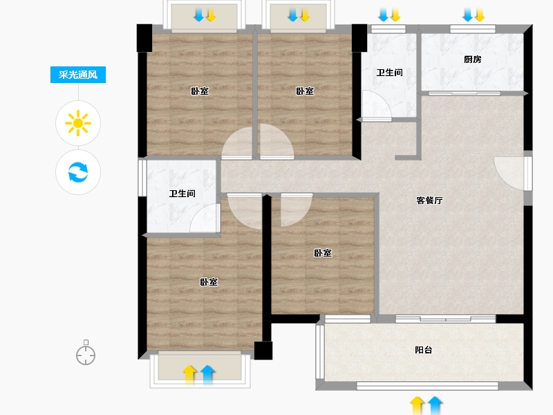 福建省-泉州市-武夷时代天越-97.00-户型库-采光通风