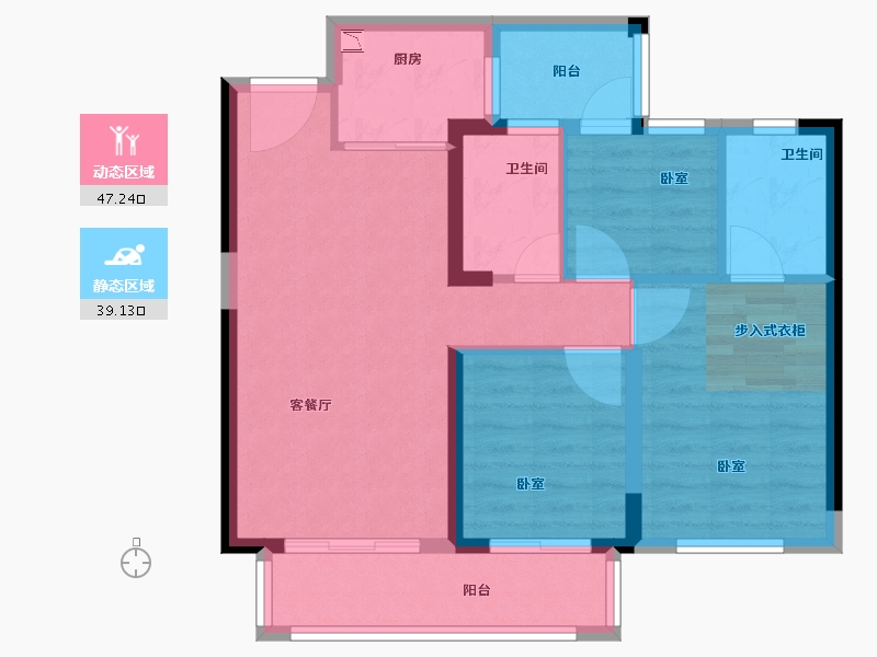 福建省-泉州市-中梁国府梁宸-77.00-户型库-动静分区