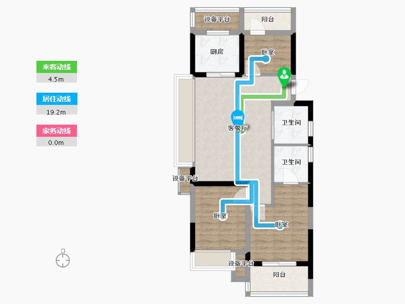 浙江省-宁波市-宝龙雅戈尔·江汇城-73.25-户型库-动静线