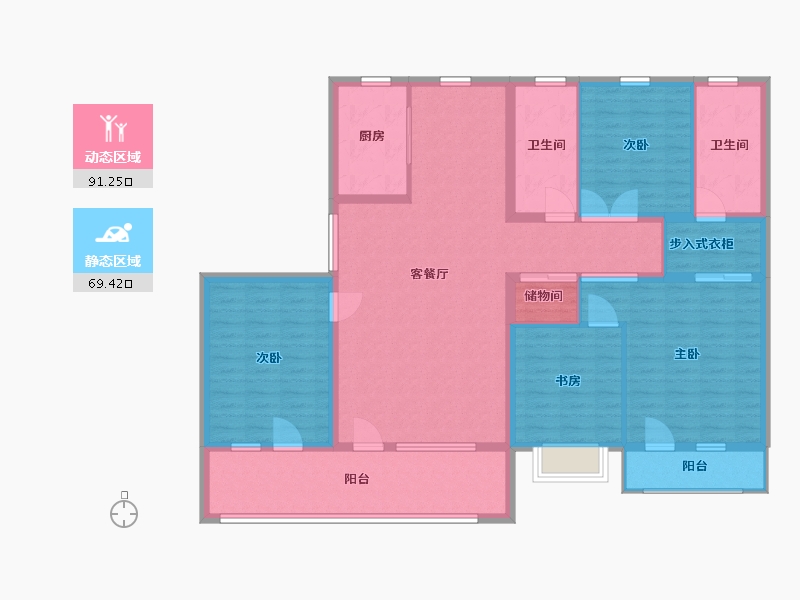 山东省-青岛市-城发长江瑞城-145.50-户型库-动静分区