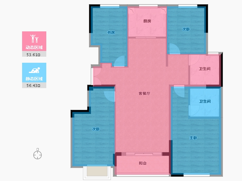 江苏省-泰州市-姜堰中天桃李府-99.00-户型库-动静分区